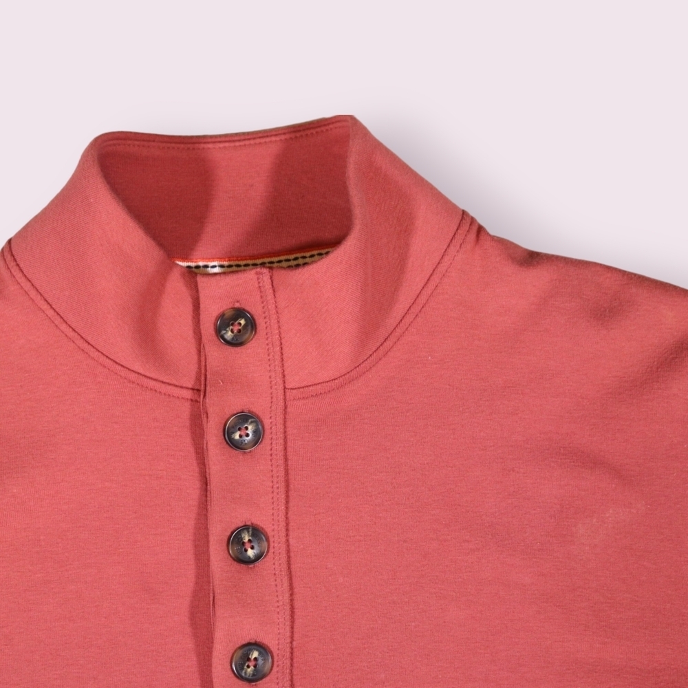 The Normal Brand Men's Sweater Button Popover Shirt Puremeso Medium Red - Picture 2 of 10